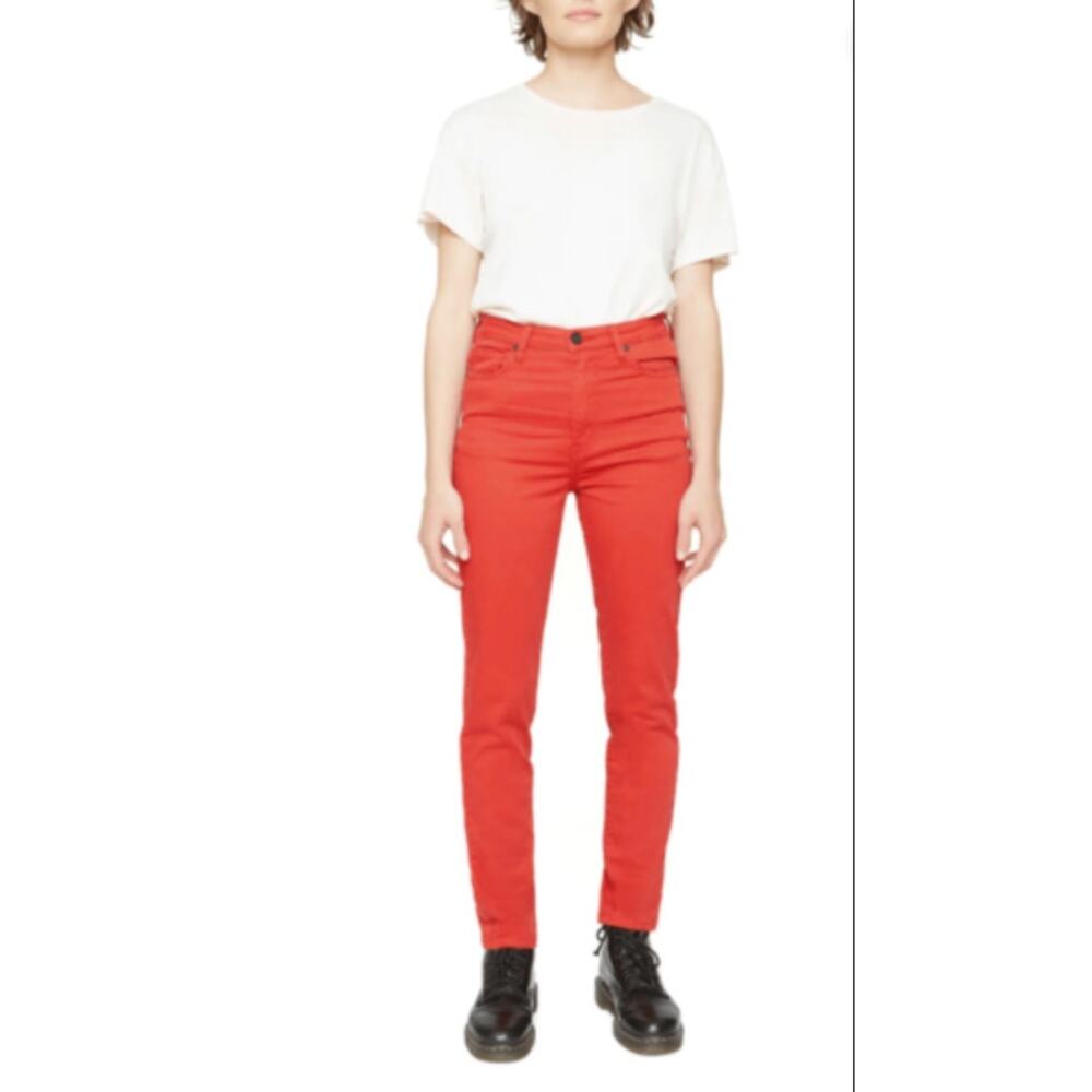 Sandrine Rose x‎ Free People Hi Skinny Jeans in Blood Orange Size 28